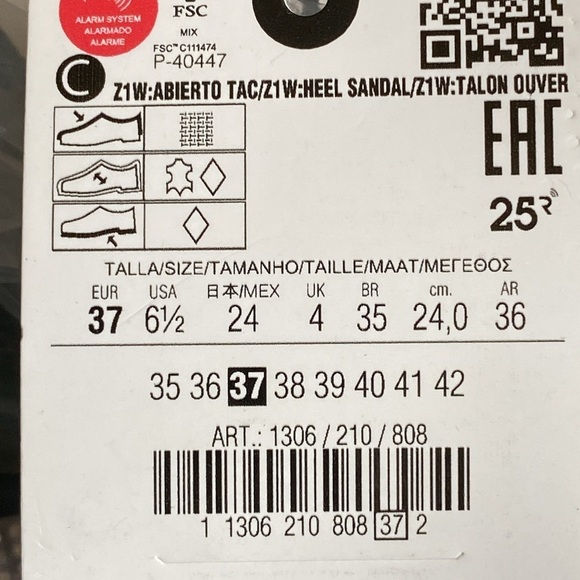 NWT. Zara Rhinestones Block Heel Fabric Sandals. Size 6,5. - Picture 8 of 9